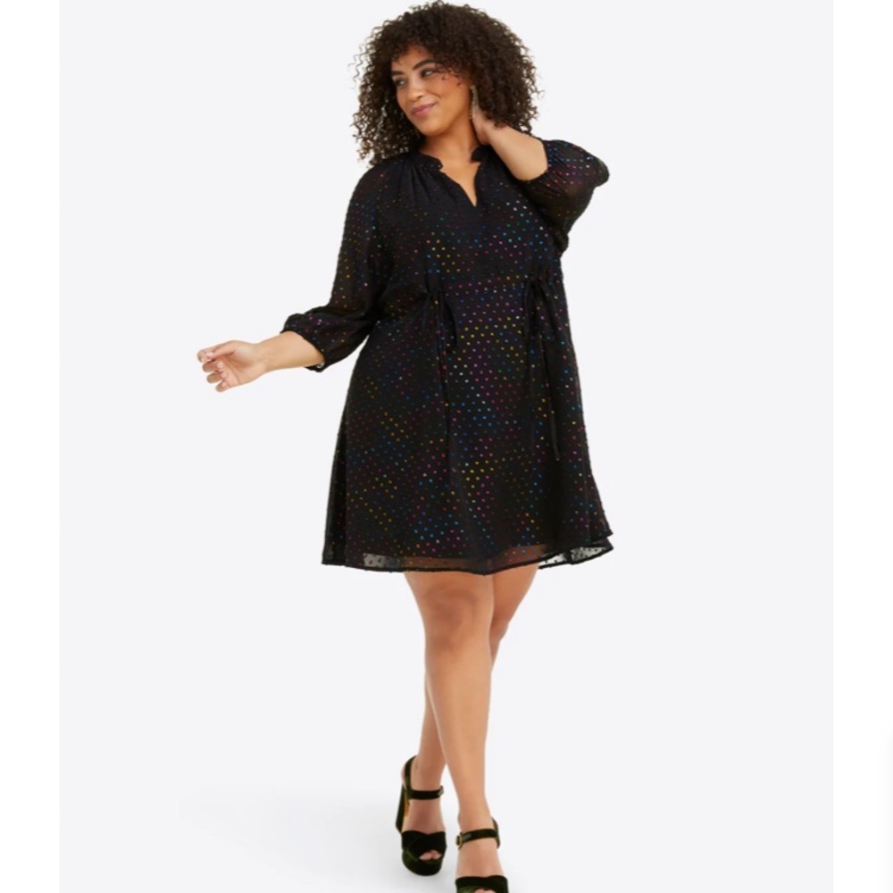 Kelli Babydoll Dress in Shimmer Dot XS